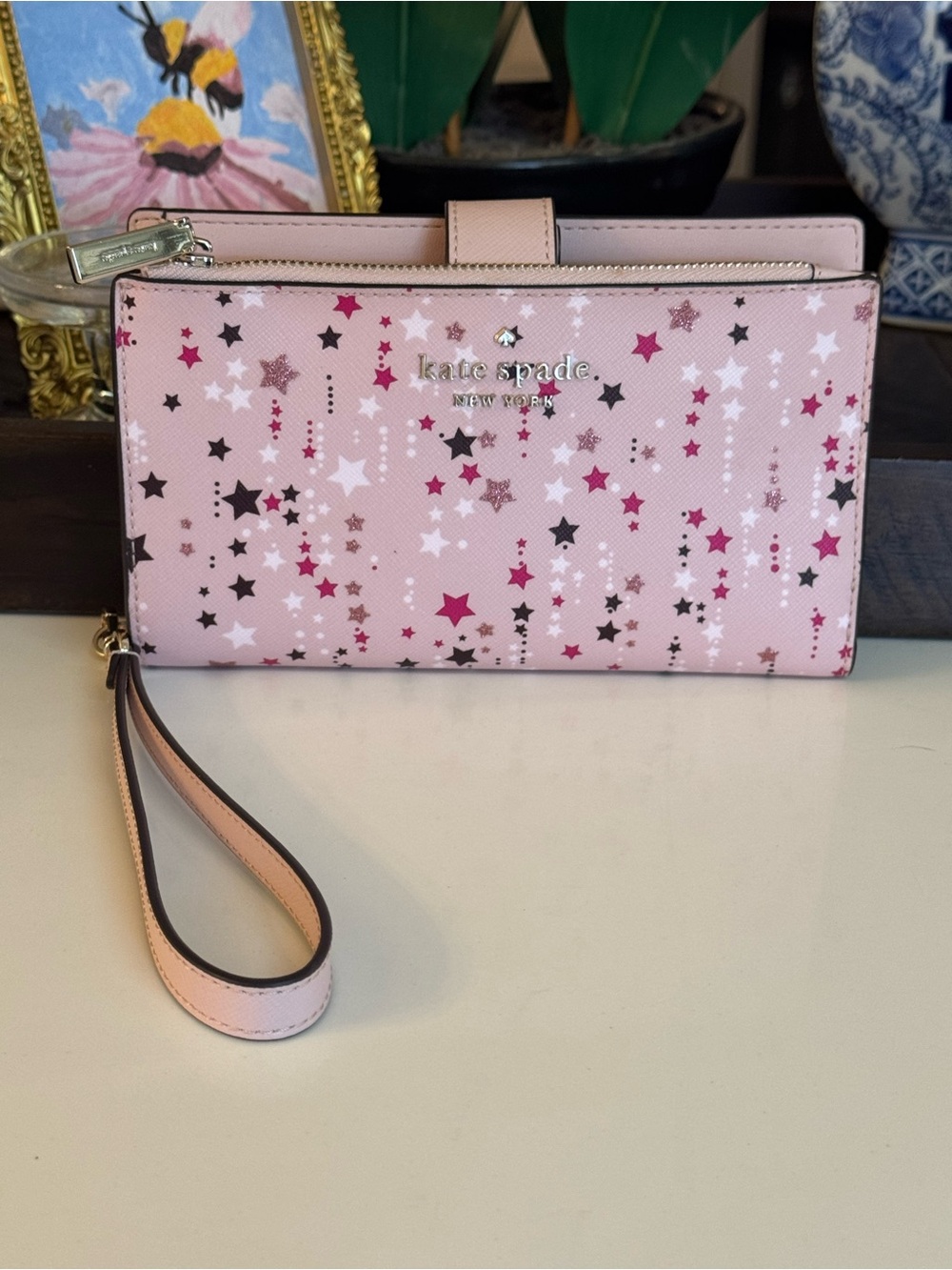 🩷 NWOT KATE SPADE ♠️ TWINKE STAR WRISTLET PHONE WALLET!🩷🩷